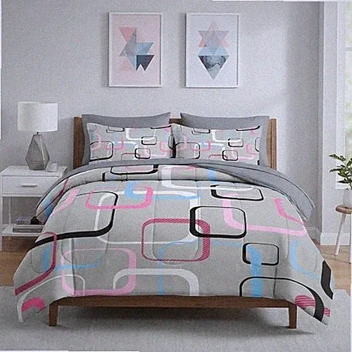 7 Pcs Comforter Set Size, Geometric Retro Square Bedding Set Full Geometric 1