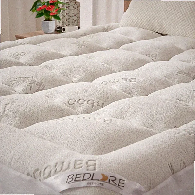 BEDLORE Queen Mattress Topper Viscose Derived from Bamboo, Thick Pillow Top M...
