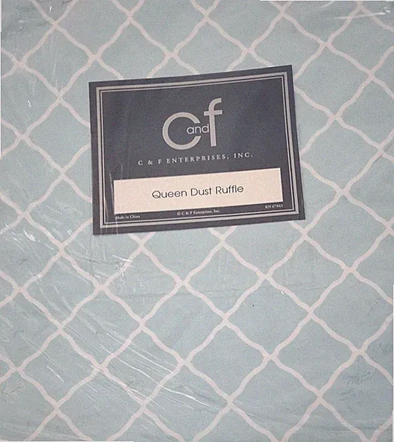 C&F Enterprise ~ Geometric Design ~ QUEEN Size ~ 60" x 80" Bed Skirt ~ 18" Drop