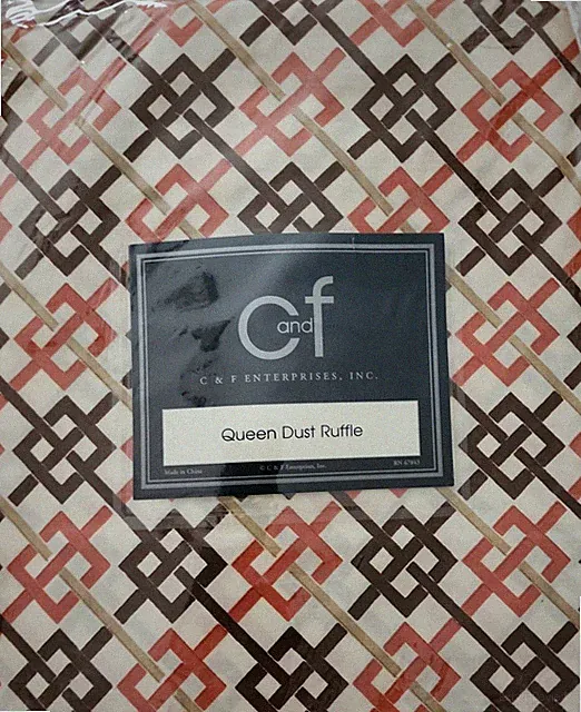 C&F Enterprises ~ 60" x 80" Queen Size ~ Geometric Dust Ruffle ~ Bed Skirt