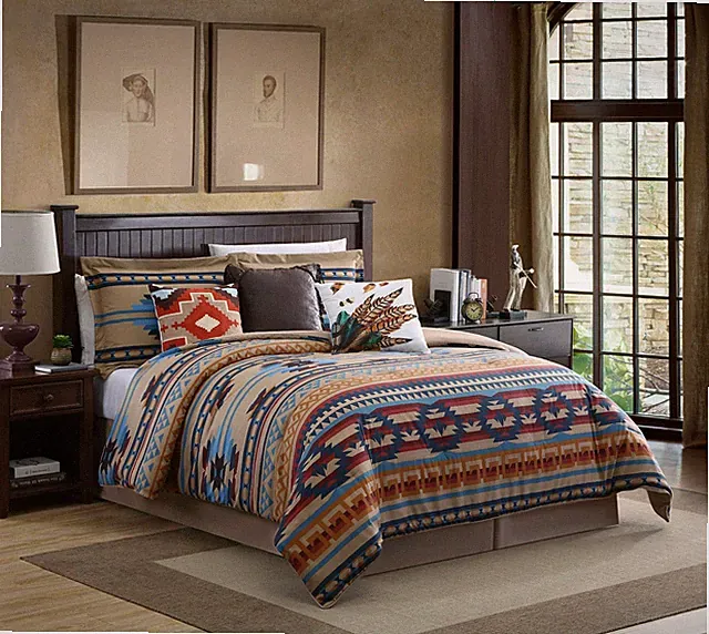 Chezmoi Collection 7-Piece Southwestern Geometric Tribal Printed Comforter Set