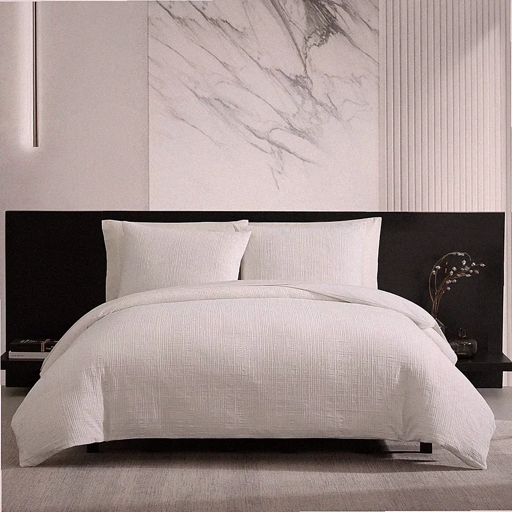 Comforter Set, Luxurious Bedding Set with Matching Shams, Grid Pattern Desi...