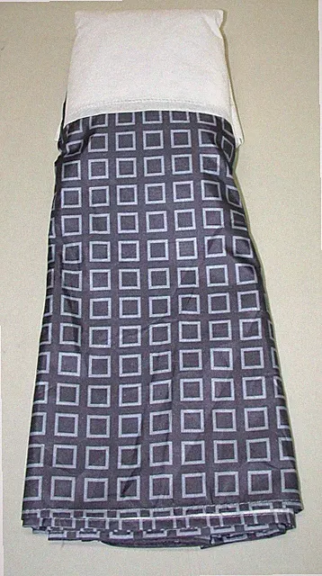 Ellison Tailored Bed Skirt ~ 14" Drop ~ Navy Gray Geometric ~ Full 54 x 75 *NEW*