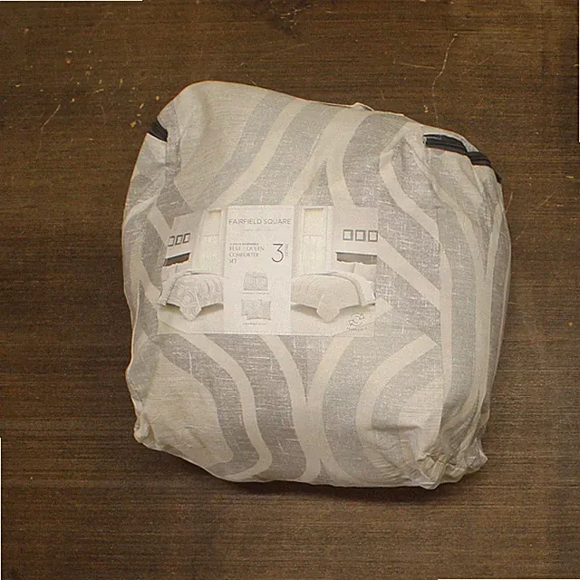 fairfield Square Geometric Reversible Comforter Neutral Gray Multi Full / Queen