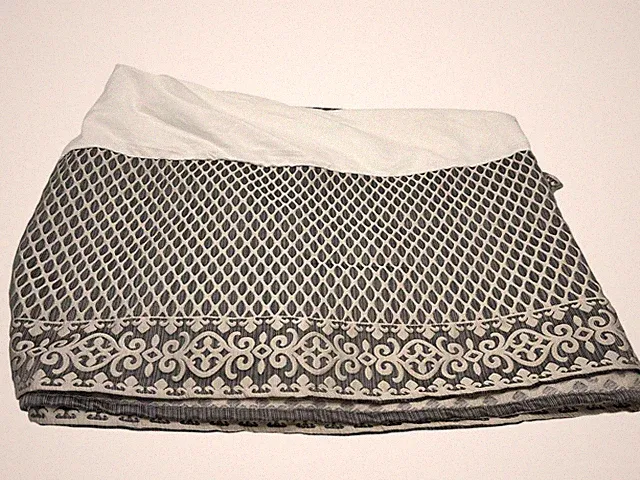Five Queens Court Houston Luxury Embroidered Bed Skirt Gray Striated Textured