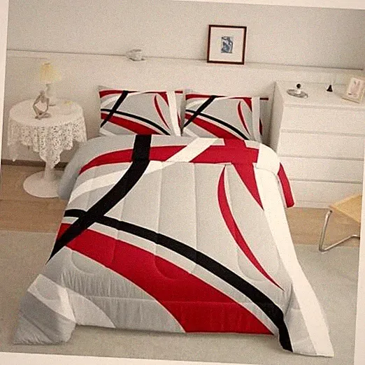 Geometric Circle Bedding Set Modern Retro Grommet Comforter Set King Multi 21