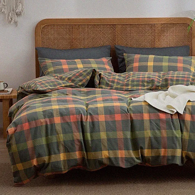 Modern Plaid Twin XL Comforter Set for Teen Boys - All Season Bedding 68x90