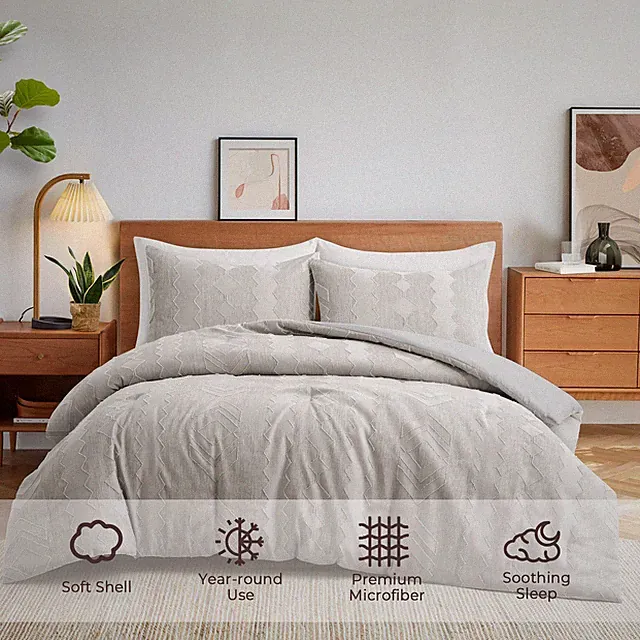 Peace Nest 3 Piece Comforter Sets Geometric Clipped