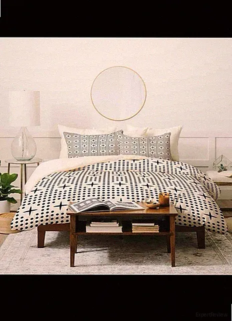 Queen Full Duvet Cover Geometric Modern Black And White