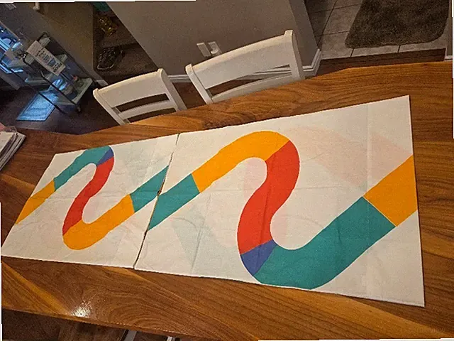Set of 2 Vtg abstract retro geometric artsy pillow cases