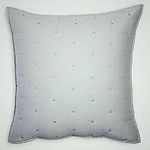 Sky Tufted Quilted Gray Euro Shams Pair