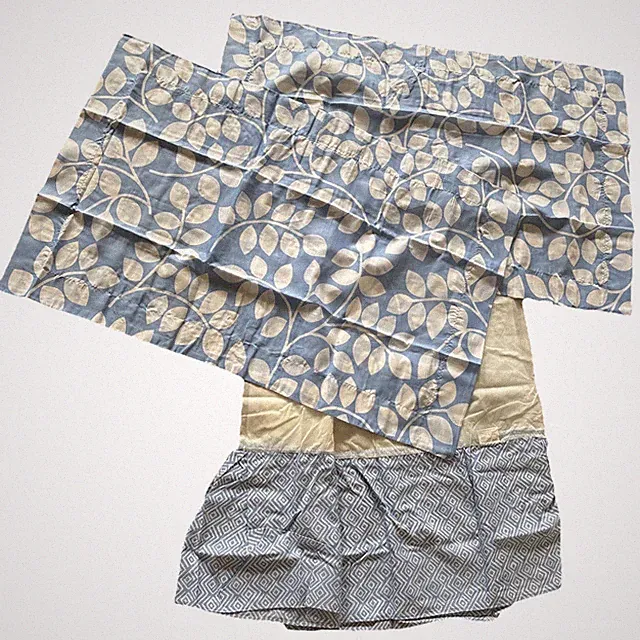 Sleepwell King Blue Geometric Bedskirt 2 Large Floral Pillow Shams 27x42 Set New
