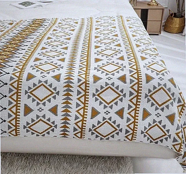 Southwestern Geometric Throw Blanket 60” x 44” Soft Knit Sofa Decor Boho Style