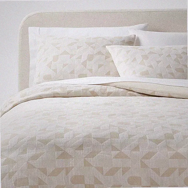 Threshold Duvet Cover Set Jacquard Modern Geometric OEKO-TEX, Khaki/Ivory, King