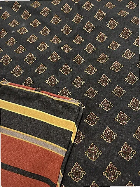Waverly Shams EURO Geometric Medallion Blue Red Reversible Stripes Vintage PAIR